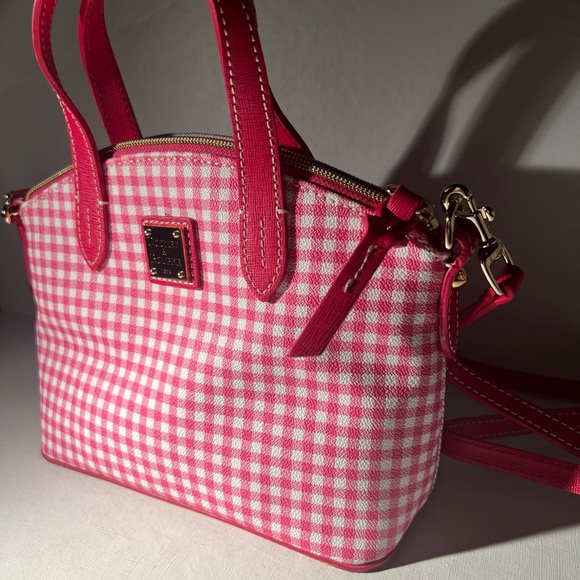 Dooney & Bourke Pink Gingham Mini Satchel Crossbody Bag - Picture 5 of 16